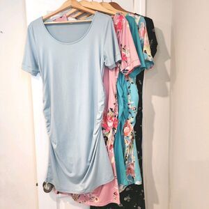 Lot of 5 Maternity Bump Friendly Dresses Spring Summer Size Large Unbranded